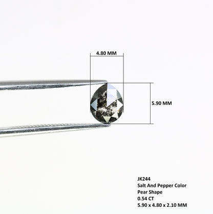 0.54 CT Pear Shape Salt and Pepper Loose Diamond | Bezel Set Natural Gemstone | Unique Gold Ring | Artisan Jewelry |Perfect Anniversary Gift