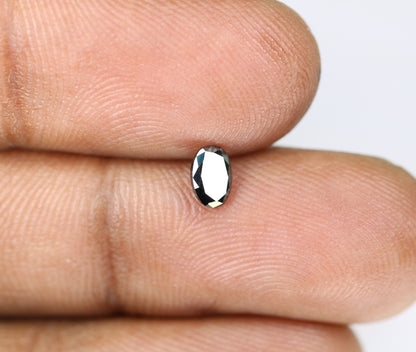 0.44 CT Black Oval Diamond for Engagement Ring | Natural Black Diamond Gift for Her | Unique Wedding Jewelry | Gift for Girlfriend, Sister