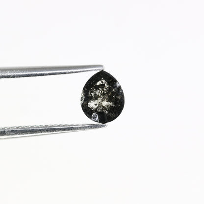 0.54 CT Pear Shape Salt and Pepper Loose Diamond | Bezel Set Natural Gemstone | Unique Gold Ring | Artisan Jewelry |Perfect Anniversary Gift