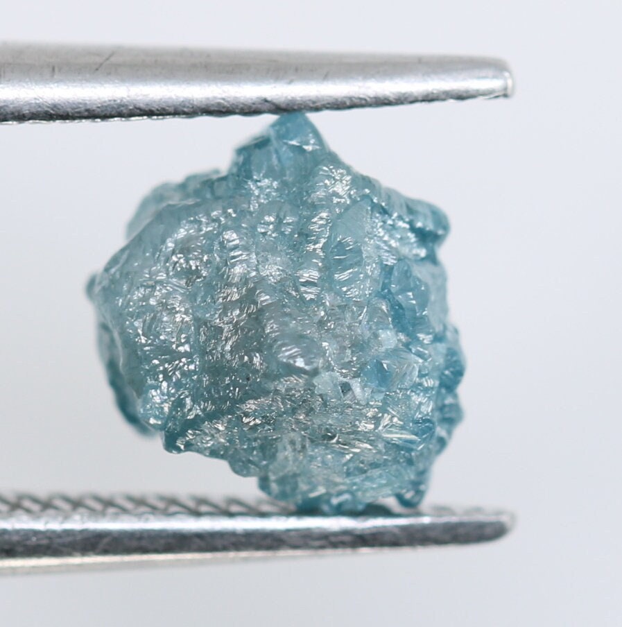 1.37 CT Blue Salt and Pepper Raw Rough Diamond - Uncut African Gem - Conflict-Free Ring -Rough Diamond Jewelry - Perfect Gift for Girlfriend