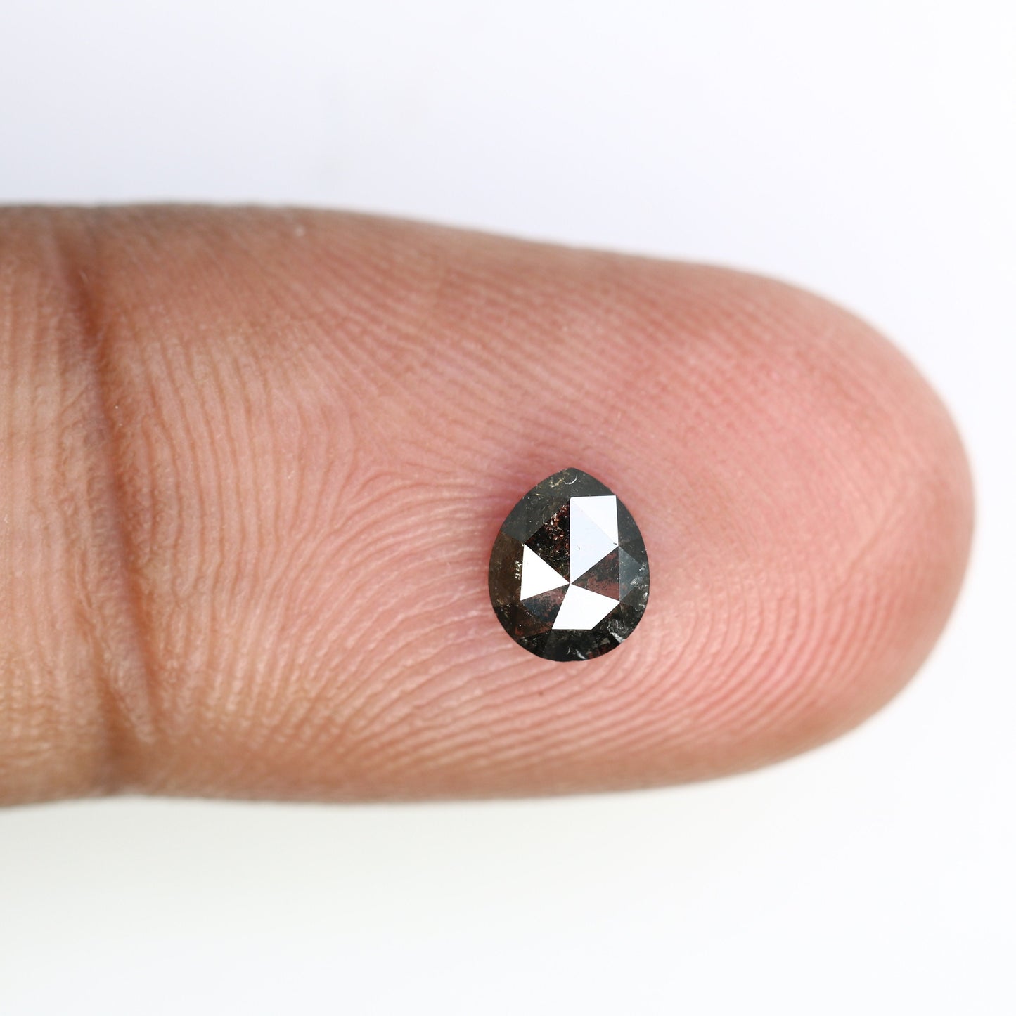 0.54 CT Pear Shape Salt and Pepper Loose Diamond | Bezel Set Natural Gemstone | Unique Gold Ring | Artisan Jewelry |Perfect Anniversary Gift