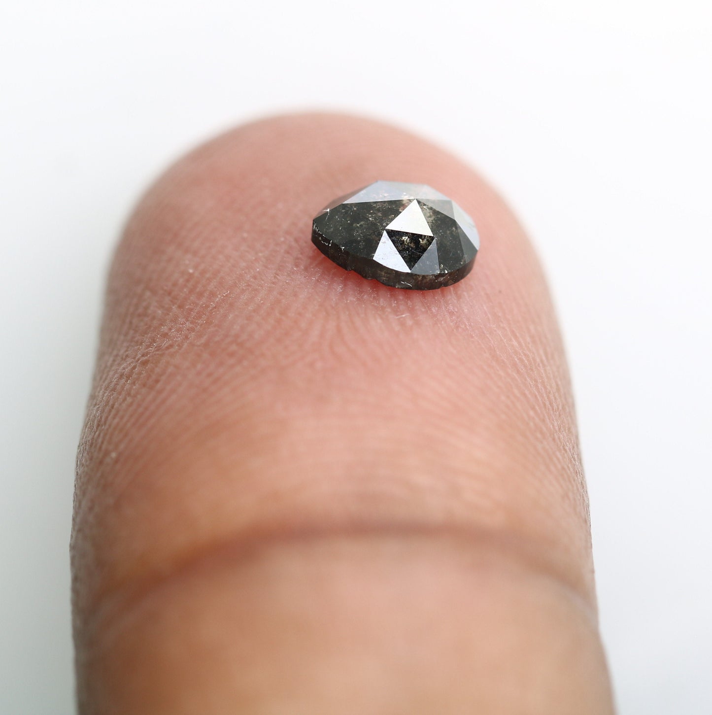 0.54 CT Pear Shape Salt and Pepper Loose Diamond | Bezel Set Natural Gemstone | Unique Gold Ring | Artisan Jewelry |Perfect Anniversary Gift