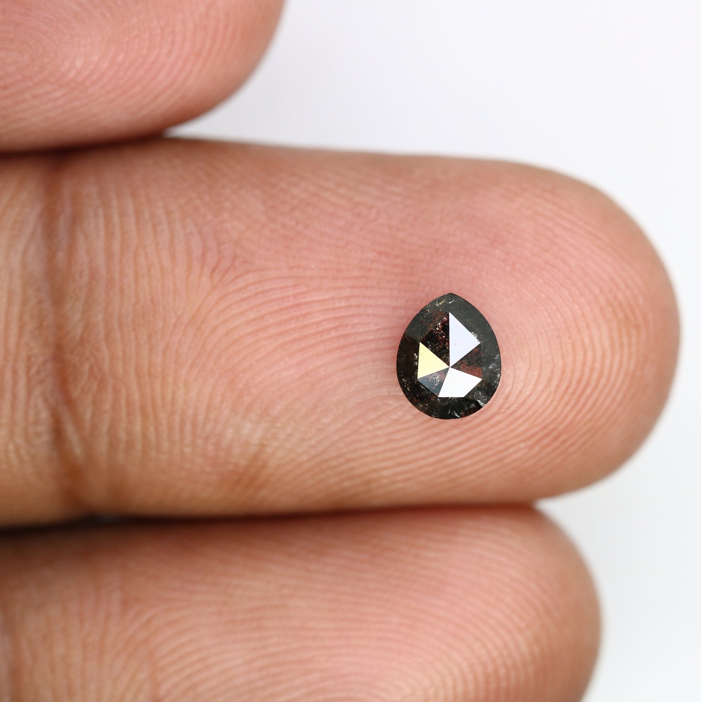 0.54 CT Pear Shape Salt and Pepper Loose Diamond | Bezel Set Natural Gemstone | Unique Gold Ring | Artisan Jewelry |Perfect Anniversary Gift