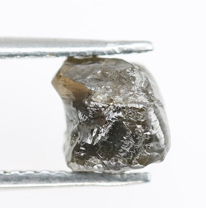 3.93 CT Salt and Pepper Raw Rough Diamond - Uncut African Gem - Conflict-Free Unique Diamond Ring - Ideal Gift for Her