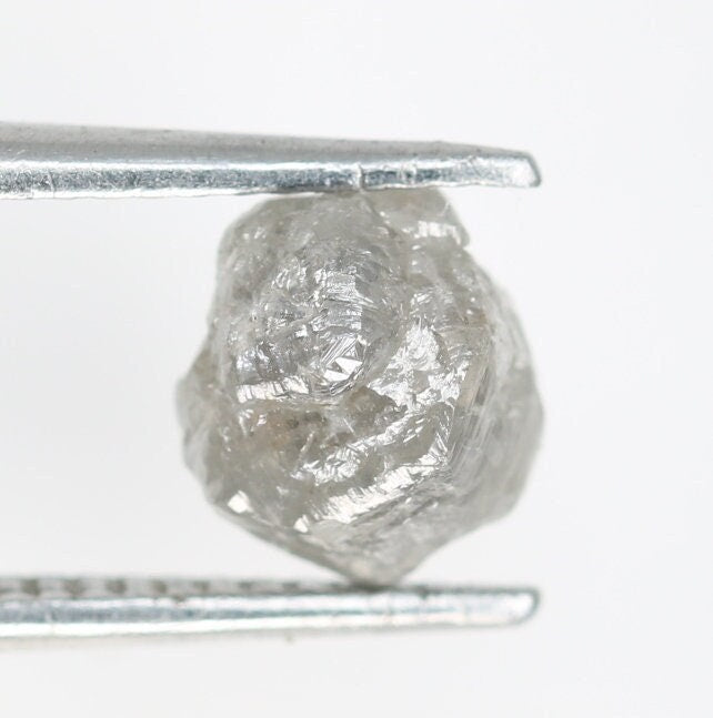 1.15 CT Grey Salt and Pepper Raw Uncut Diamond | Unrefined African Gem | Conflict-Free | Unique Rough Diamond Ring | Ideal Gift for Her