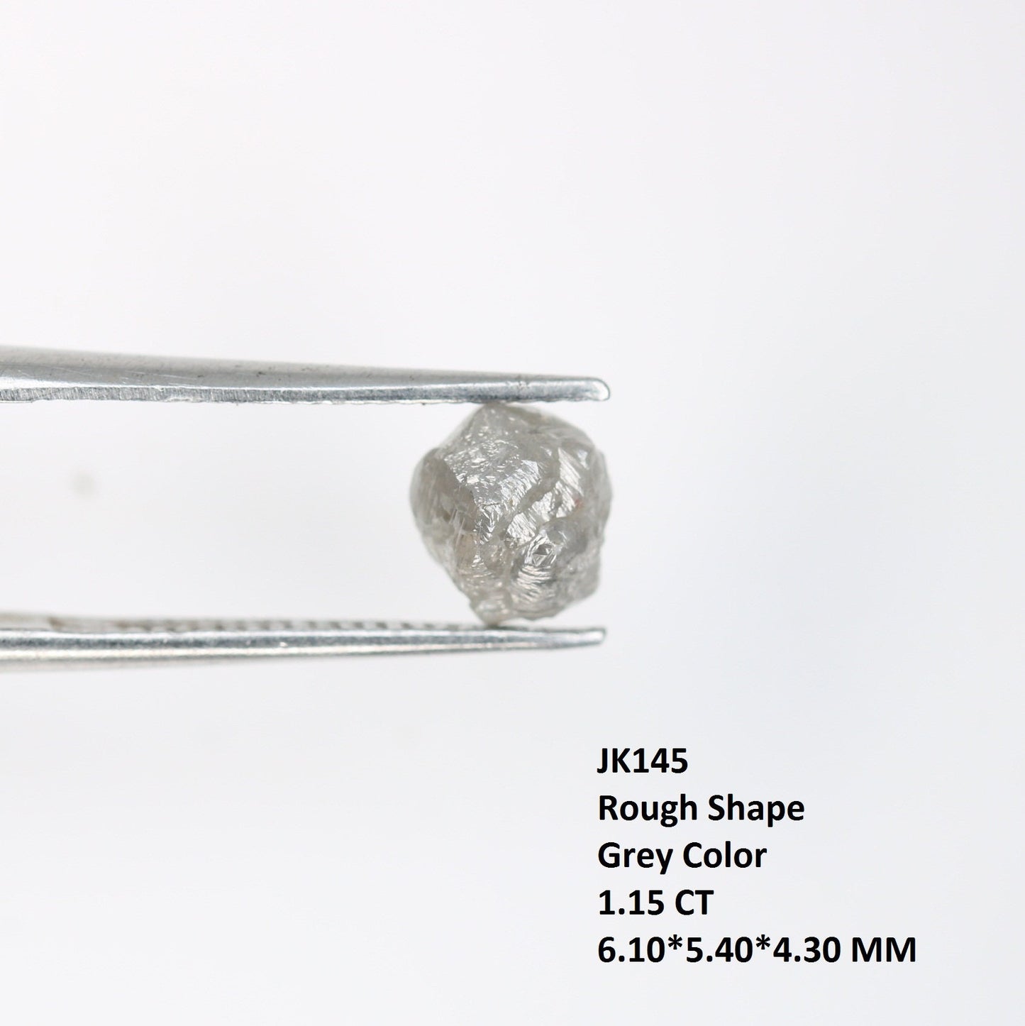 1.15 CT Grey Salt and Pepper Raw Uncut Diamond | Unrefined African Gem | Conflict-Free | Unique Rough Diamond Ring | Ideal Gift for Her