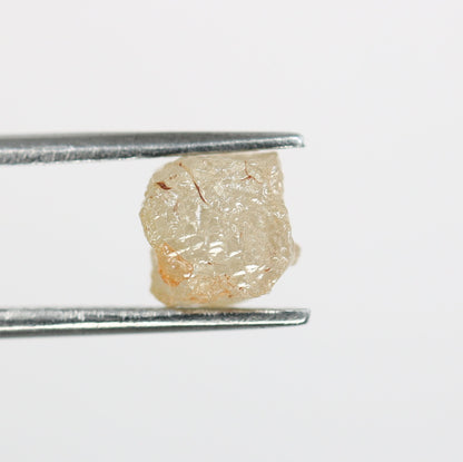 2.01 CT Salt and Pepper Raw Uncut Diamond | African Cube Gem | Unique Rough Diamond Ring | Conflict-Free Jewelry | Perfect Gift for Her