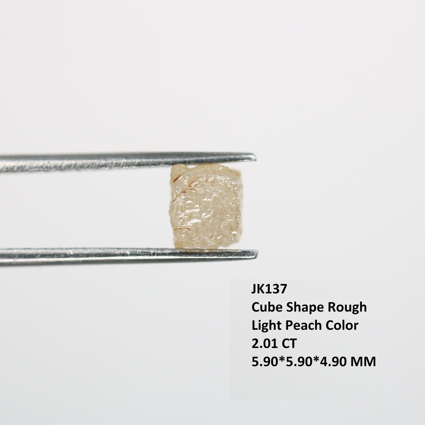 2.01 CT Salt and Pepper Raw Uncut Diamond | African Cube Gem | Unique Rough Diamond Ring | Conflict-Free Jewelry | Perfect Gift for Her