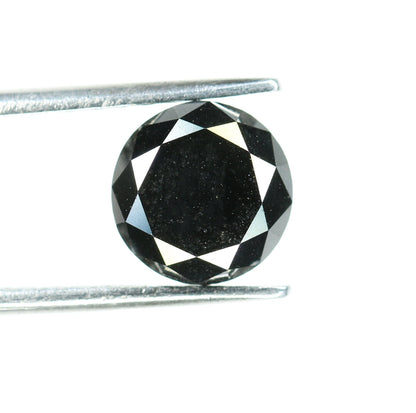 2.58 CT Loose Black Round Brilliant Cut Diamond | High-Quality Gemstone for Engagement Ring | Unique Proposal Jewelry | Custom Design
