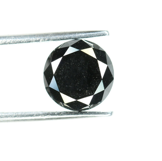2.58 CT Loose Black Round Brilliant Cut Diamond | High-Quality Gemstone for Engagement Ring | Unique Proposal Jewelry | Custom Design