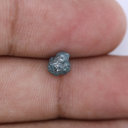 1.28 CT Blue Salt and Pepper Raw Uncut Diamond | African Gemstone | Conflict-Free Unique Ring | Perfect Gift for Her