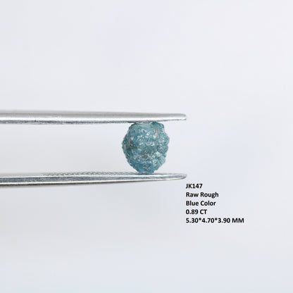 0.89 CT Blue Salt and Pepper Raw Uncut Diamond | African Gem | Conflict-Free Unique Rough Ring | Perfect Gift for Her