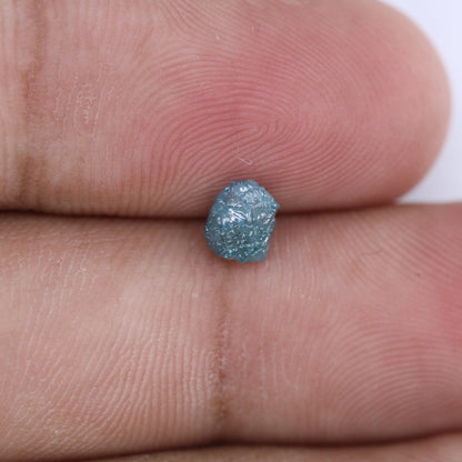 0.89 CT Blue Salt and Pepper Raw Uncut Diamond | African Gem | Conflict-Free Unique Rough Ring | Perfect Gift for Her