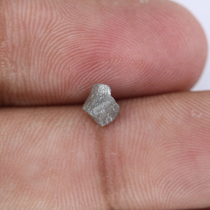 0.83 CT Salt and Pepper Raw Uncut Diamond | African Gemstone | Conflict-Free Unique Rough Ring | Elegant Gift for Her