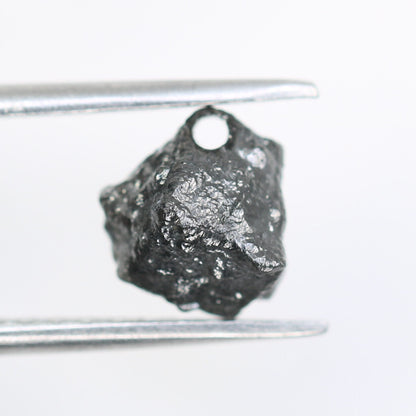 2.02 CT Salt and Pepper Raw Uncut Diamond | African Gemstone | Conflict-Free Unique Rough Ring | Perfect Gift for Her