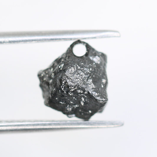2.02 CT Salt and Pepper Raw Uncut Diamond | African Gemstone | Conflict-Free Unique Rough Ring | Perfect Gift for Her