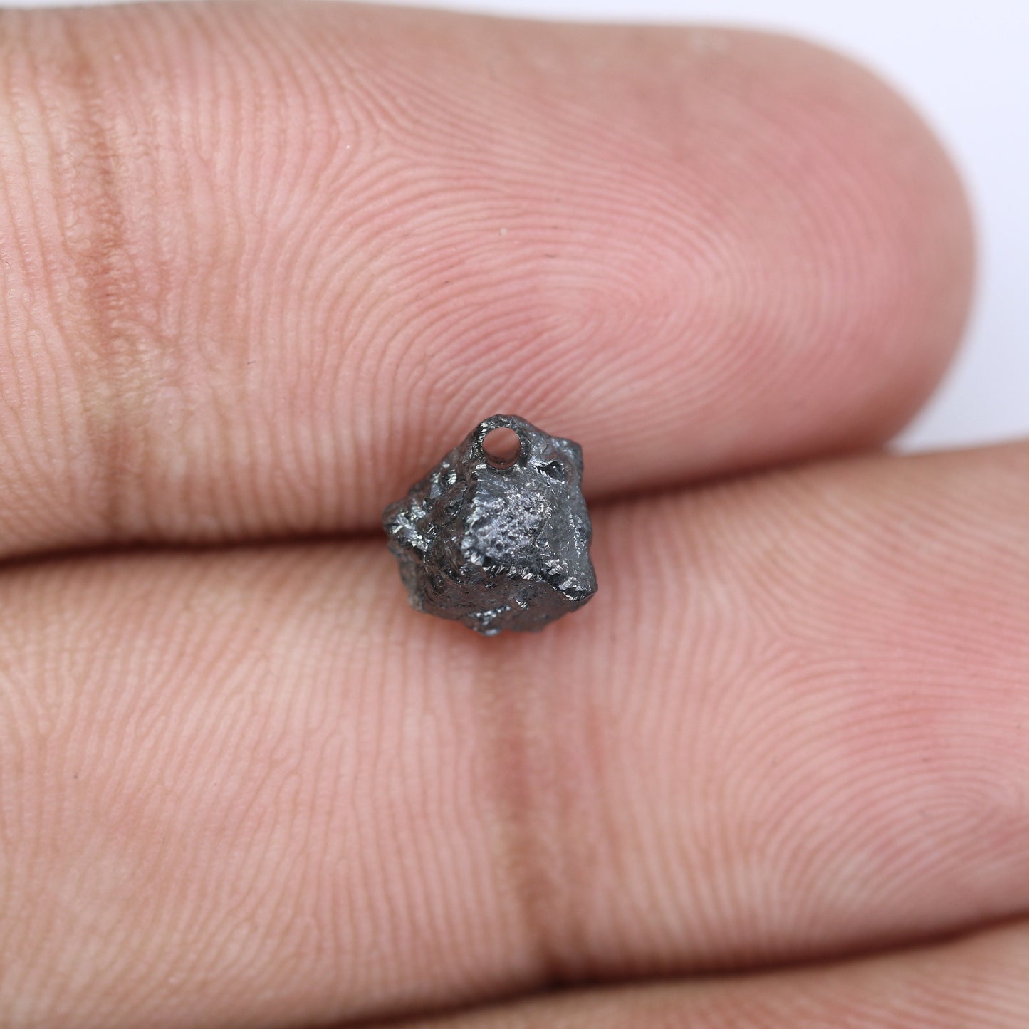 2.02 CT Salt and Pepper Raw Uncut Diamond | African Gemstone | Conflict-Free Unique Rough Ring | Perfect Gift for Her