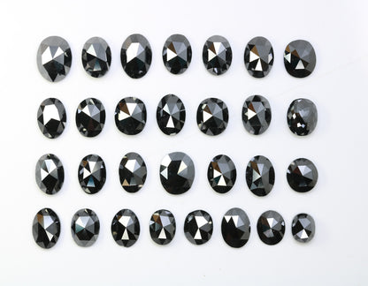 0.47 CT to 1.45 CT Loose Black Oval Diamonds | Polished Fancy Natural Diamonds for Designer Jewelry | Ideal for Gold Rings