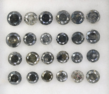 0.23 - 0.60 CT Natural Salt and Pepper Diamond | Round Brilliant Cut Gemstone for Wedding Bands | Unique Fancy Shape Diamonds for Gold Rings