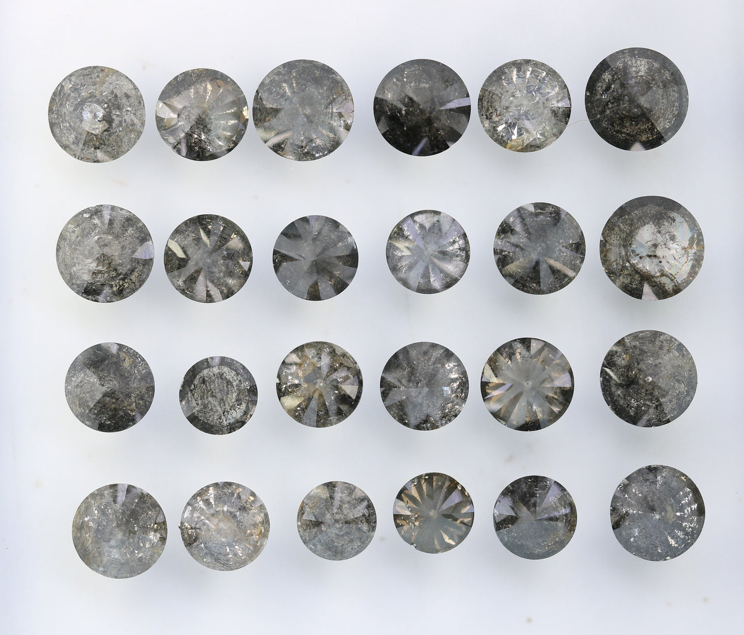 0.23 - 0.60 CT Natural Salt and Pepper Diamond | Round Brilliant Cut Gemstone for Wedding Bands | Unique Fancy Shape Diamonds for Gold Rings