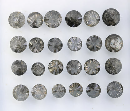 0.23 - 0.60 CT Natural Salt and Pepper Diamond | Round Brilliant Cut Gemstone for Wedding Bands | Unique Fancy Shape Diamonds for Gold Rings