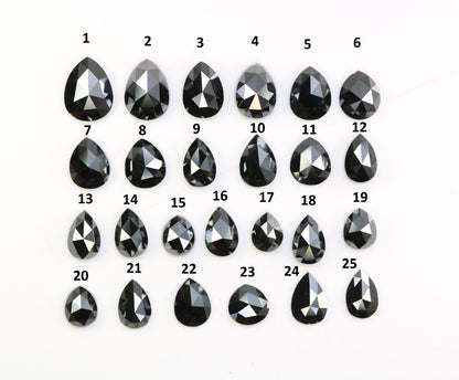 Natural Pear Cut Black Diamond | Polished Brilliant Fancy Cut Gemstone | Stunning Unique Diamond | TM Max Length 140 | Perfect for Jewelry