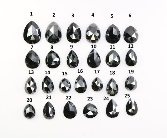 Natural Pear Cut Black Diamond | Polished Brilliant Fancy Cut Gemstone | Stunning Unique Diamond | TM Max Length 140 | Perfect for Jewelry