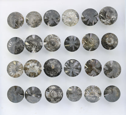 0.51-0.69 CT Salt and Pepper Diamond Lot | Round Brilliant Cut Loose Polished Diamonds for Engagement Rings | Unique Gem Collection