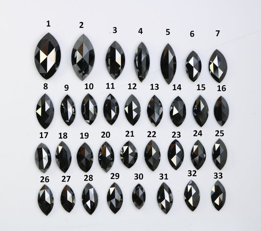 0.14-0.91 CT Marquise Cut Black Diamond | Loose Fancy Brilliant Gemstone for Designer Jewelry | Perfect for Gold Rings | Unique Statement