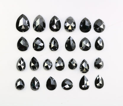 Natural Pear Cut Black Diamond | Polished Brilliant Fancy Cut Gemstone | Stunning Unique Diamond | TM Max Length 140 | Perfect for Jewelry