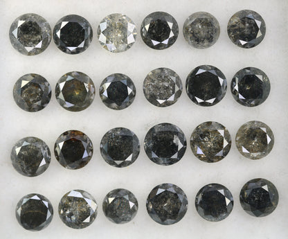 0.51-0.69 CT Salt and Pepper Diamond Lot | Round Brilliant Cut Loose Polished Diamonds for Engagement Rings | Unique Gem Collection