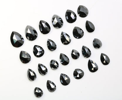 Natural Pear Cut Black Diamond | Polished Brilliant Fancy Cut Gemstone | Stunning Unique Diamond | TM Max Length 140 | Perfect for Jewelry