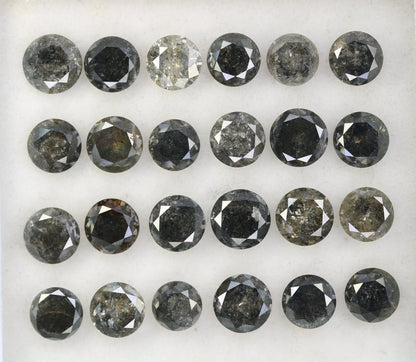 0.51-0.69 CT Salt and Pepper Diamond Lot | Round Brilliant Cut Loose Polished Diamonds for Engagement Rings | Unique Gem Collection