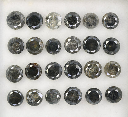 0.51-0.69 CT Salt and Pepper Diamond Lot | Round Brilliant Cut Loose Polished Diamonds for Engagement Rings | Unique Gem Collection
