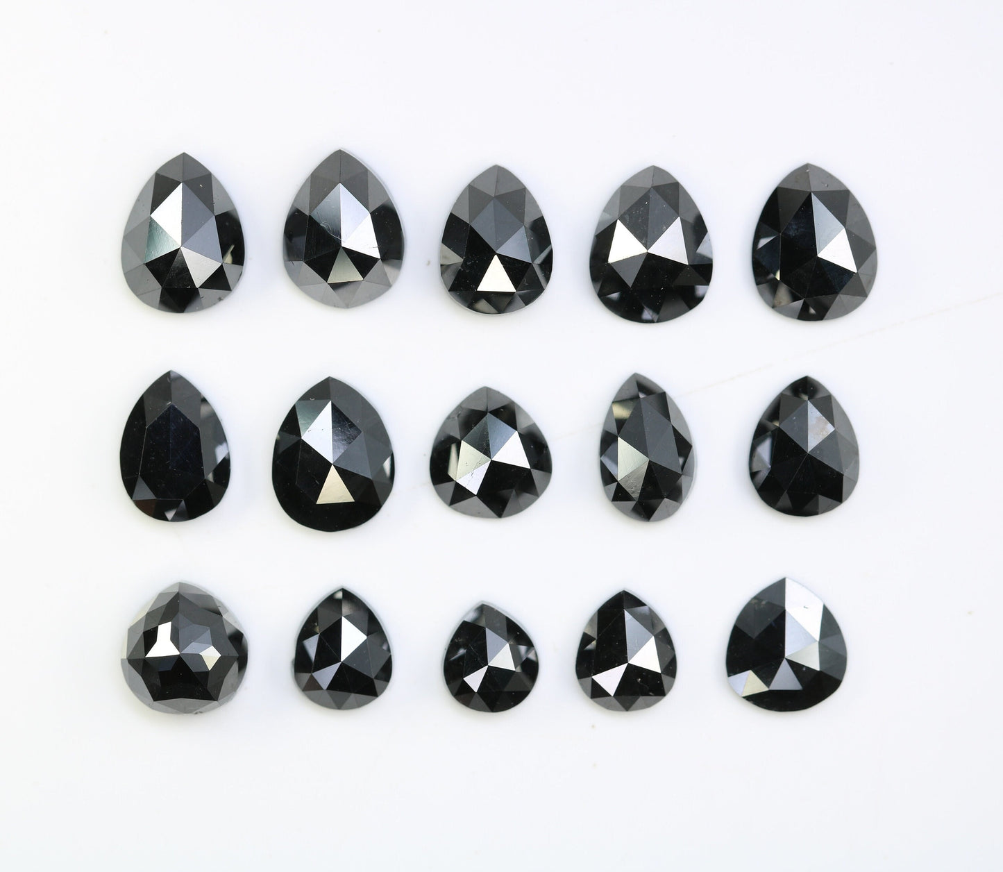 Natural Loose Black Pear Cut Diamonds (0.53 to 1.53 CT) | Polished Gemstones for Crafting | Unique Jewelry Supply for Gold Rings