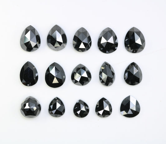 Natural Loose Black Pear Cut Diamonds (0.53 to 1.53 CT) | Polished Gemstones for Crafting | Unique Jewelry Supply for Gold Rings