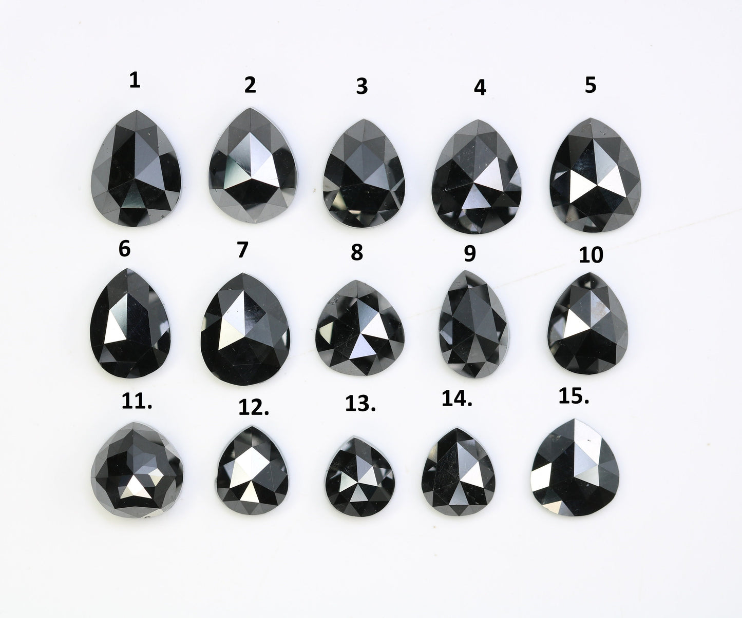 Natural Loose Black Pear Cut Diamonds (0.53 to 1.53 CT) | Polished Gemstones for Crafting | Unique Jewelry Supply for Gold Rings