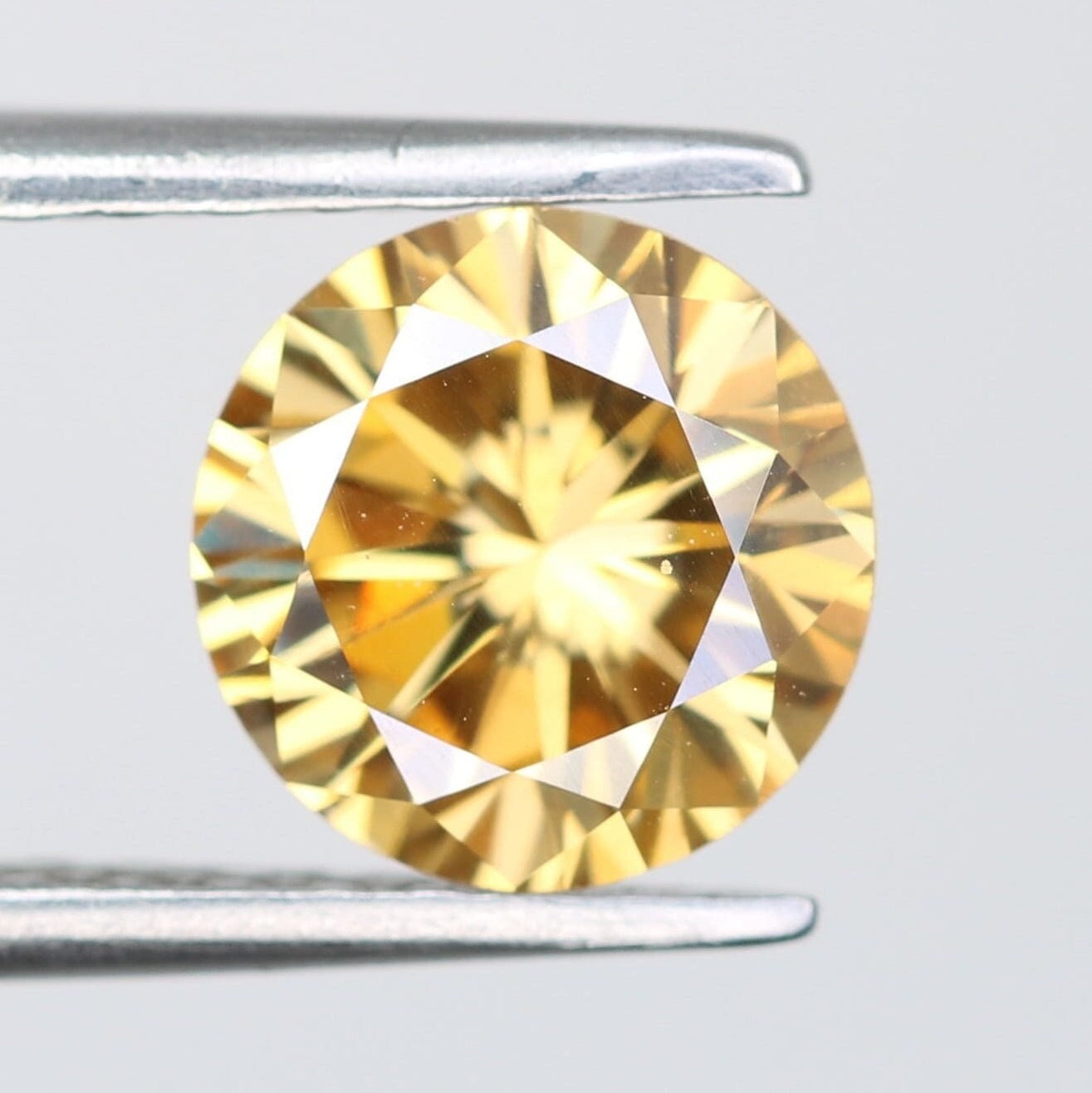 1.27 CT 7.20 MM Yellow Brilliant Cut Moissanite | Polished Loose Gemstone | Ideal for Engagement Rings | Custom Jewelry Design