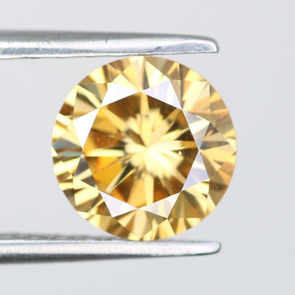 1.27 CT 7.20 MM Yellow Brilliant Cut Moissanite | Polished Loose Gemstone | Ideal for Engagement Rings | Custom Jewelry Design