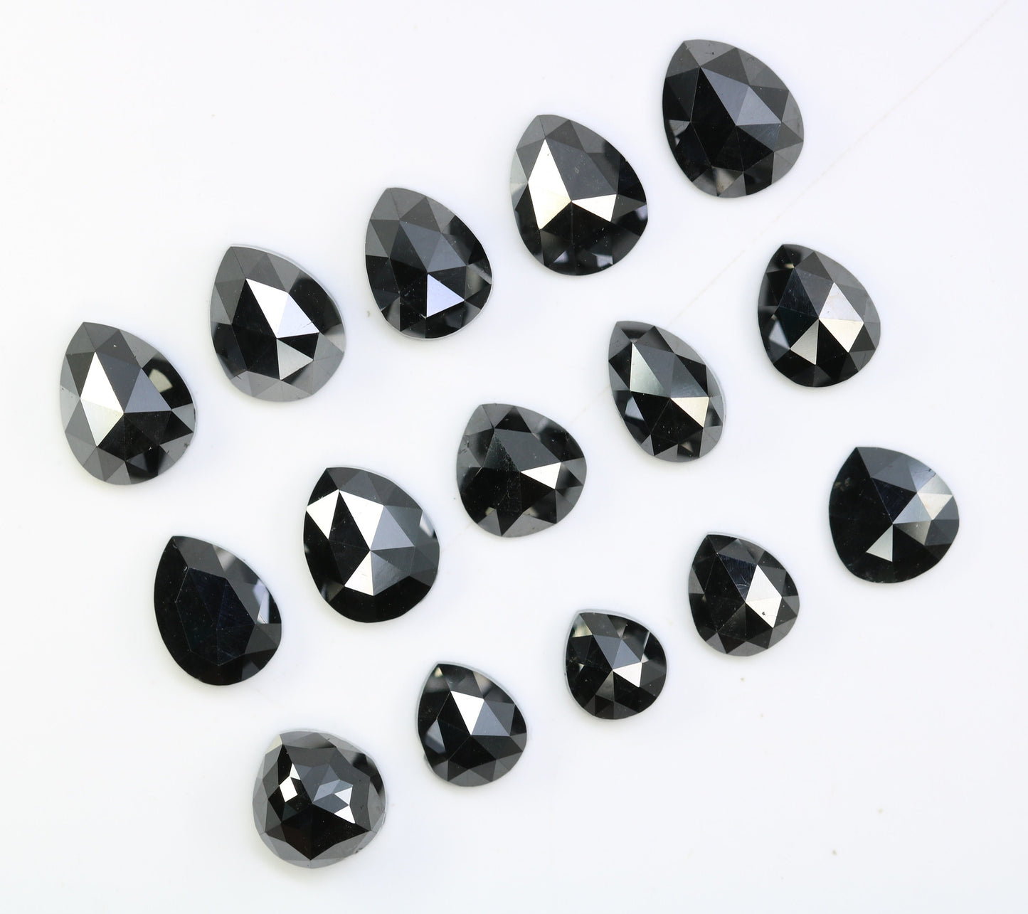 Natural Loose Black Pear Cut Diamonds (0.53 to 1.53 CT) | Polished Gemstones for Crafting | Unique Jewelry Supply for Gold Rings