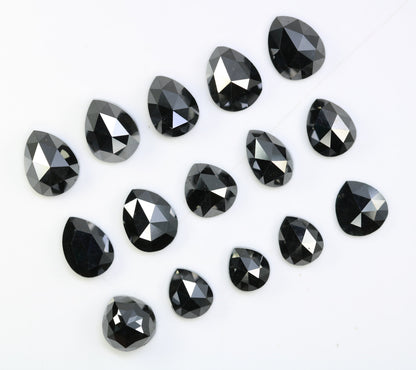 Natural Loose Black Pear Cut Diamonds (0.53 to 1.53 CT) | Polished Gemstones for Crafting | Unique Jewelry Supply for Gold Rings