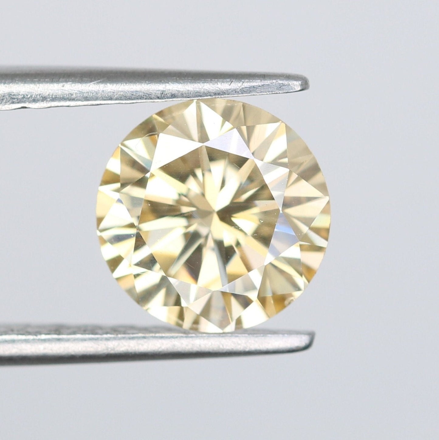 1.27 CT 7.30 MM Natural Loose Round Fancy Brilliant Cut Light Yellow Diamond | for Wedding Band, Earrings, Pendants, Rings | Wholesale Price
