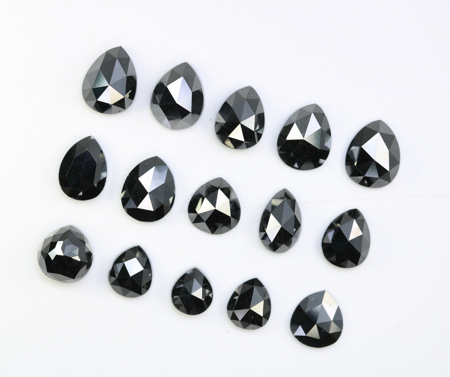 Natural Loose Black Pear Cut Diamonds (0.53 to 1.53 CT) | Polished Gemstones for Crafting | Unique Jewelry Supply for Gold Rings