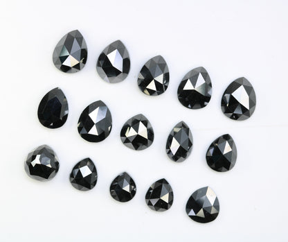 Natural Loose Black Pear Cut Diamonds (0.53 to 1.53 CT) | Polished Gemstones for Crafting | Unique Jewelry Supply for Gold Rings
