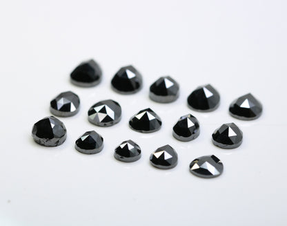 Natural Loose Black Pear Cut Diamonds (0.53 to 1.53 CT) | Polished Gemstones for Crafting | Unique Jewelry Supply for Gold Rings