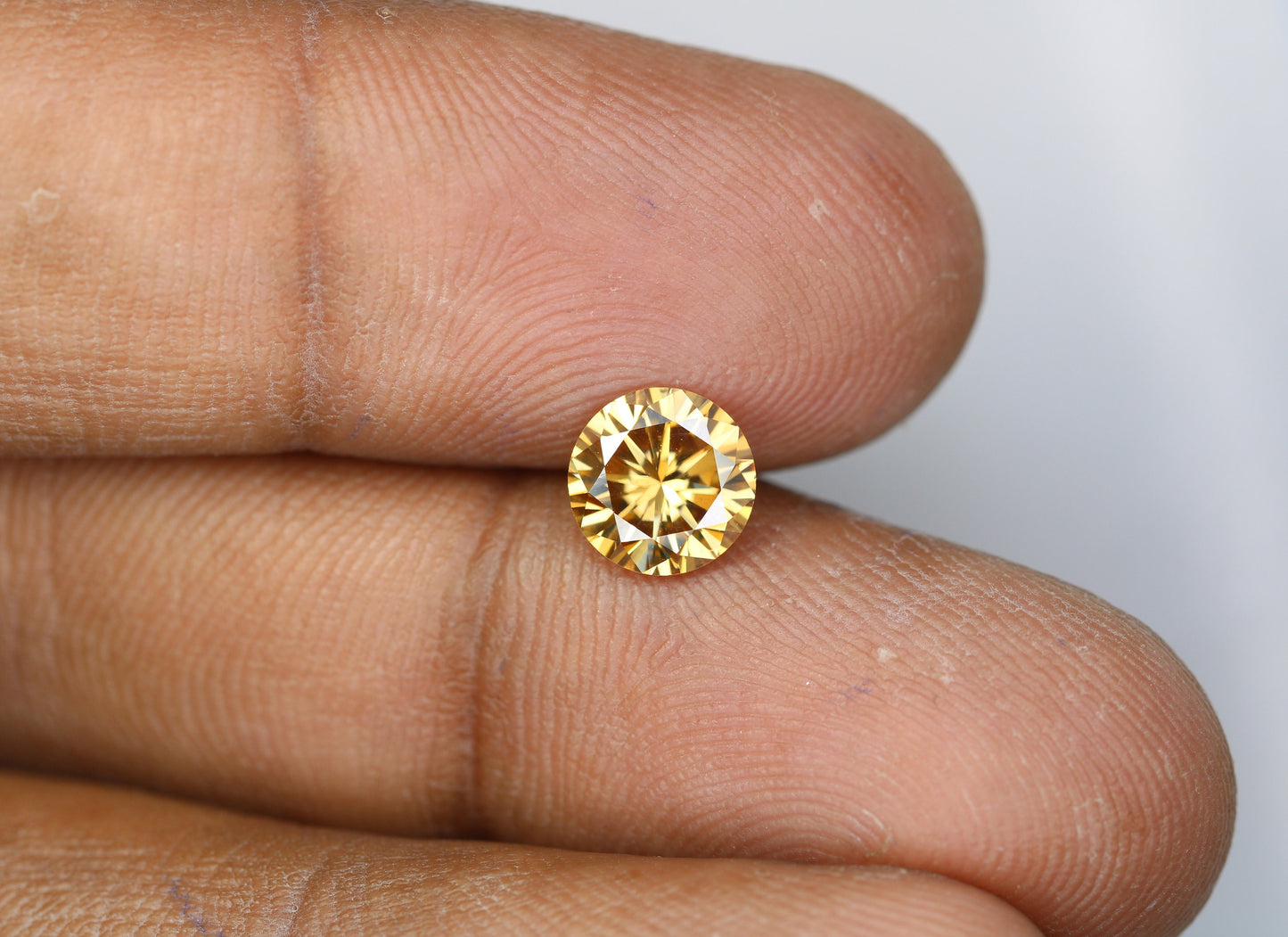 1.27 CT 7.20 MM Yellow Brilliant Cut Moissanite | Polished Loose Gemstone | Ideal for Engagement Rings | Custom Jewelry Design