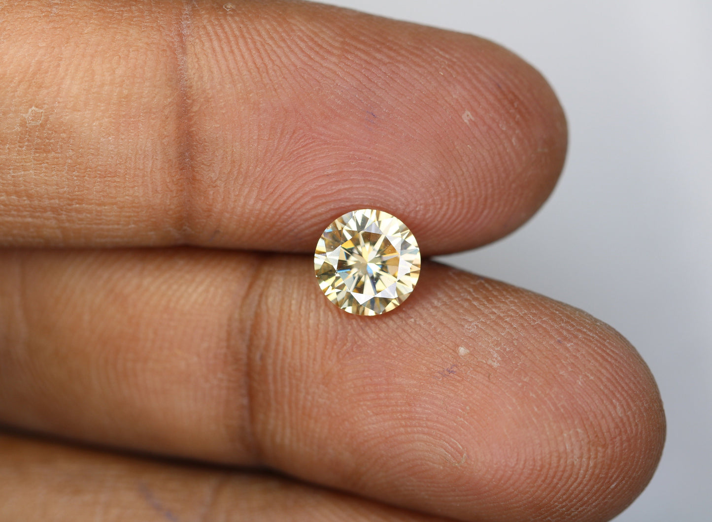 1.27 CT 7.30 MM Natural Loose Round Fancy Brilliant Cut Light Yellow Diamond | for Wedding Band, Earrings, Pendants, Rings | Wholesale Price