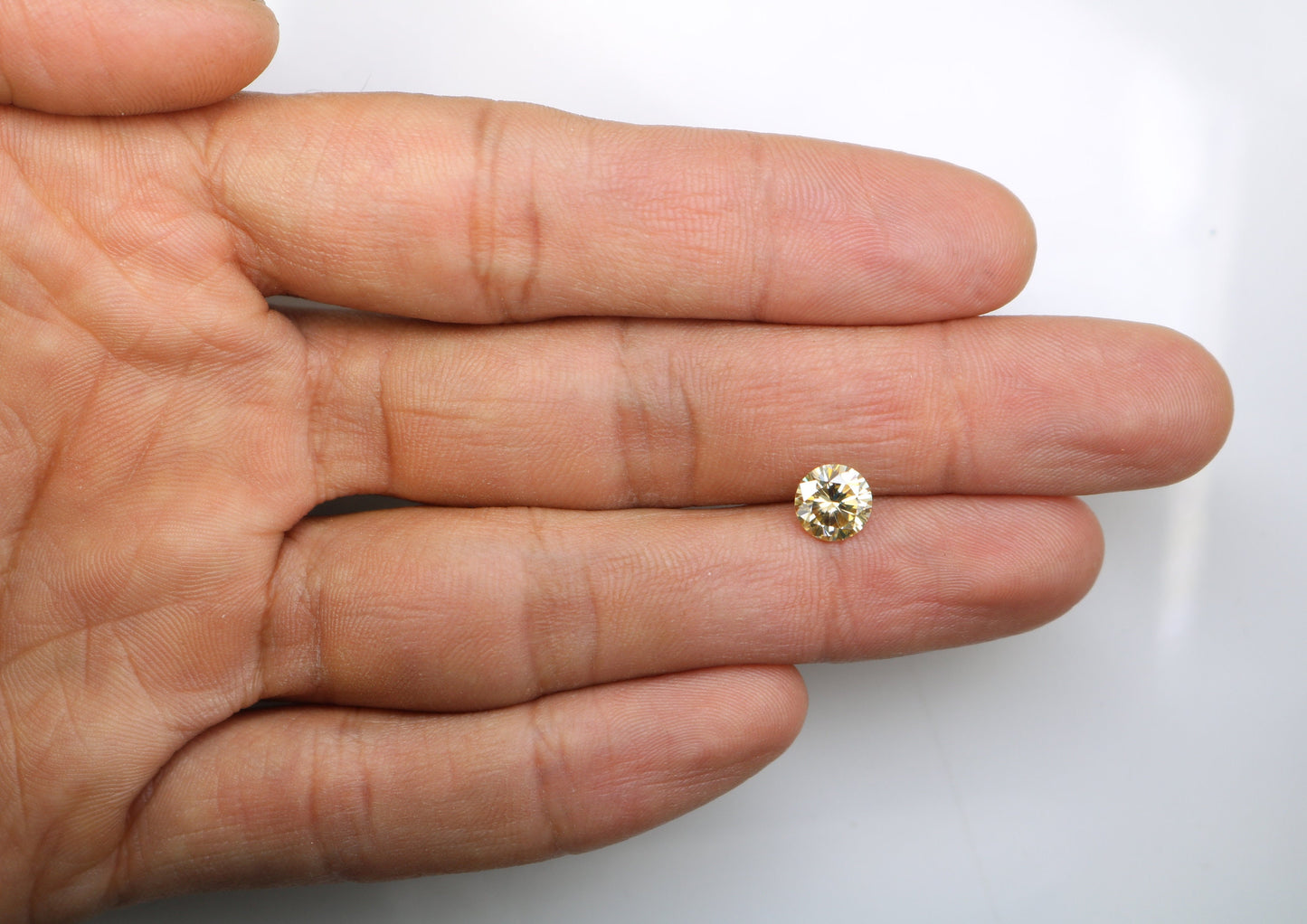 1.27 CT 7.30 MM Natural Loose Round Fancy Brilliant Cut Light Yellow Diamond | for Wedding Band, Earrings, Pendants, Rings | Wholesale Price