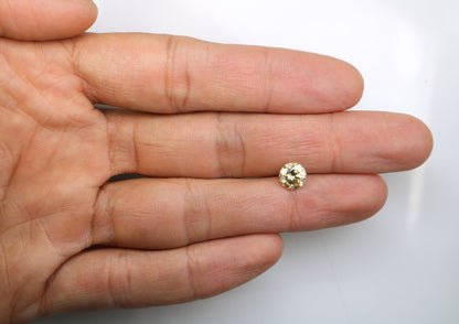 1.27 CT 7.30 MM Natural Loose Round Fancy Brilliant Cut Light Yellow Diamond | for Wedding Band, Earrings, Pendants, Rings | Wholesale Price