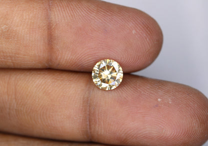 1.26 CT Natural Loose Round Brilliant Cut Fancy Light Yellow Diamond | Ideal for Rings, Earrings, Jewelry Making | Wholesale Price